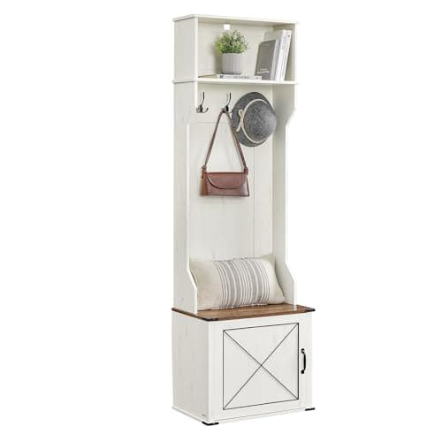 VASAGLE Hall Tree with Bench and Hinged-Door Shoe Cabinet (UHSR441)