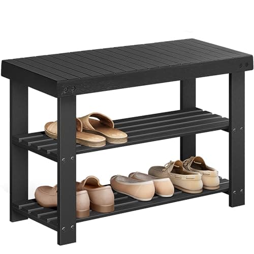 SONGMICS 3-Tier Bamboo Shoe Rack Bench (ULBS04H)