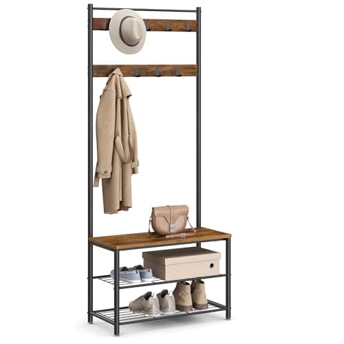 VASAGLE 3-in-1 Hall Tree with Steel Frame (UHSR041)