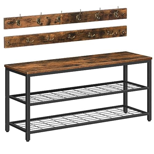 HOOBRO Hall Tree with Bench and Coat Rack Set (BF071MT01G1)