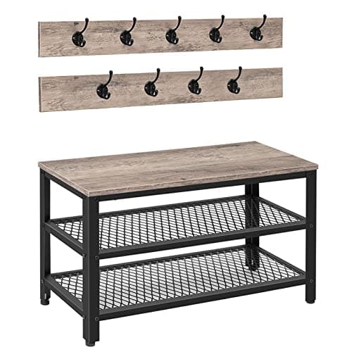 HOOBRO Hall Tree Entryway Bench with 9 Hooks (BG17MT01)